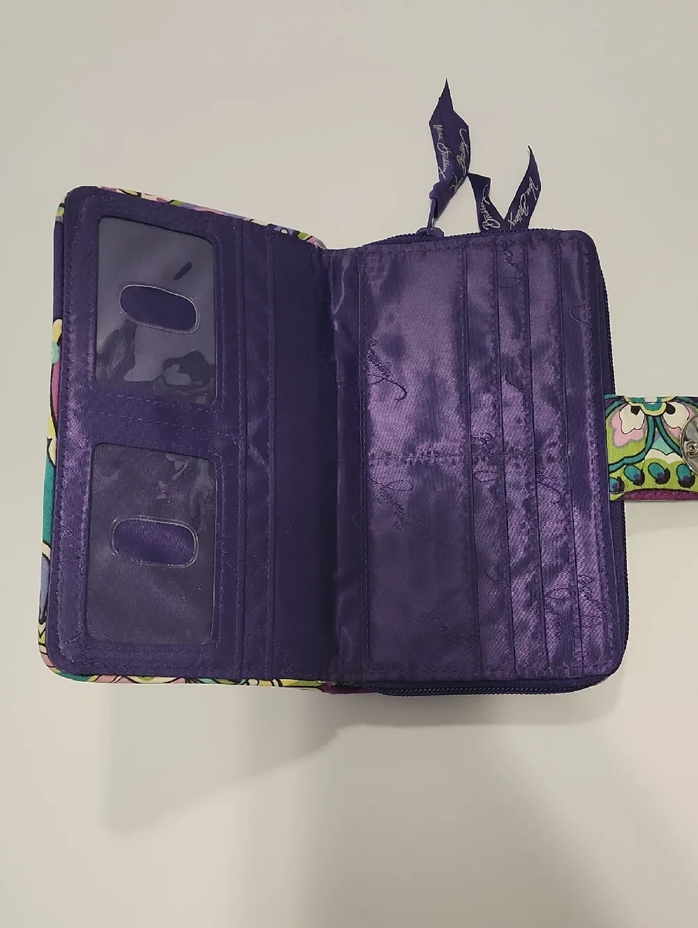 Vera Bradley Purple Floral Women's Wallet - Picture 5 of 6